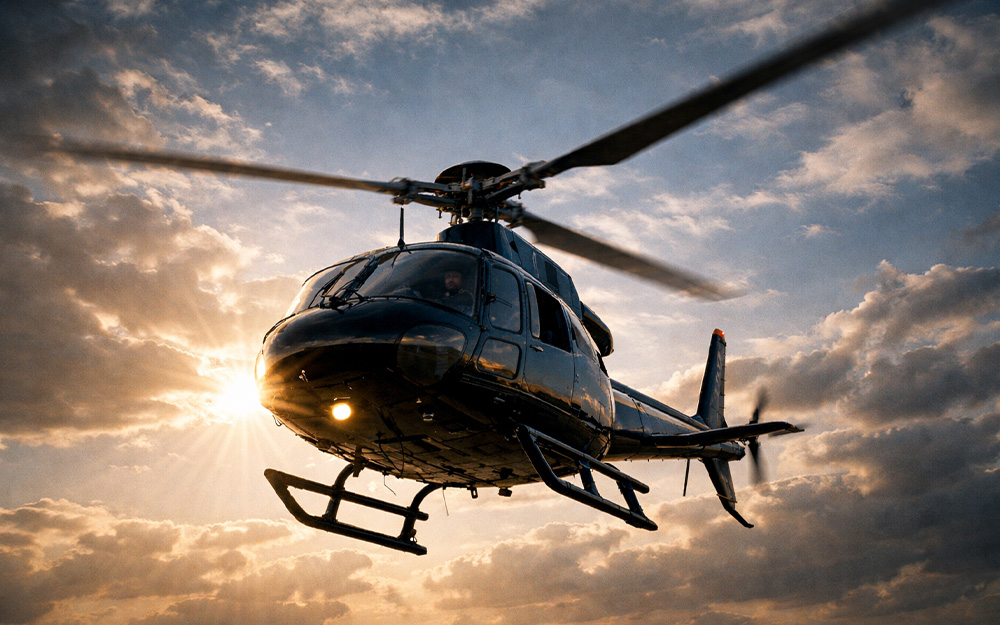 Legendary helicopter arrival